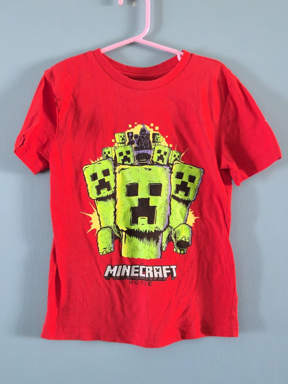 Kids' Red Graphic Tee with Creeper Design XS 6-7